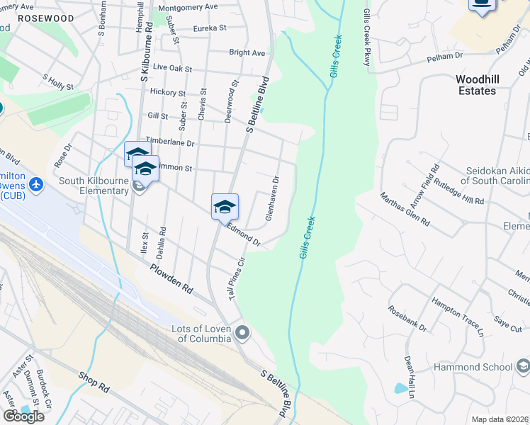 map of restaurants, bars, coffee shops, grocery stores, and more near 1321 Glenhaven Drive in Columbia