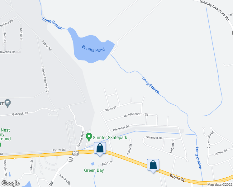 map of restaurants, bars, coffee shops, grocery stores, and more near 1845 Photinia Street in Sumter