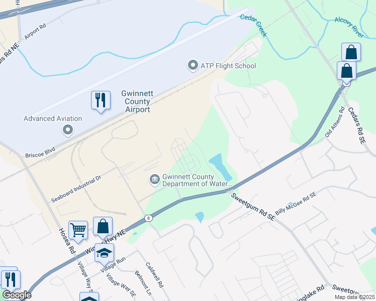 map of restaurants, bars, coffee shops, grocery stores, and more near 854 Winder Highway in Lawrenceville