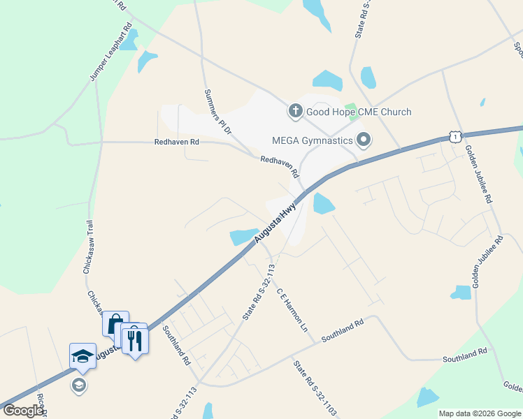 map of restaurants, bars, coffee shops, grocery stores, and more near 3812 Augusta Highway in Gilbert