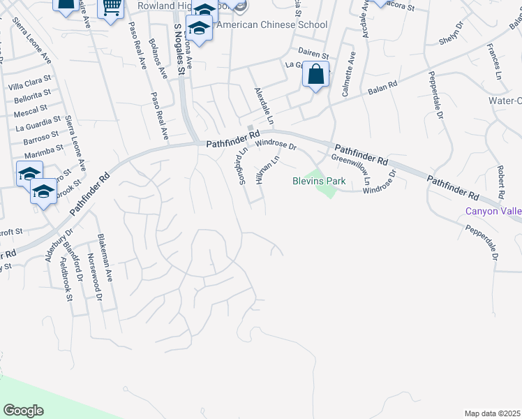 map of restaurants, bars, coffee shops, grocery stores, and more near 2451 Hillman Lane in Rowland Heights