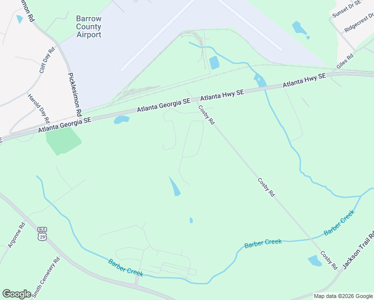 map of restaurants, bars, coffee shops, grocery stores, and more near 331 Cosby Road in Winder