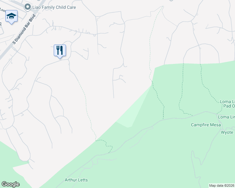 map of restaurants, bars, coffee shops, grocery stores, and more near 2898 Horizon Lane in Diamond Bar