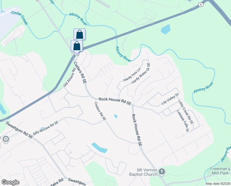 map of restaurants, bars, coffee shops, grocery stores, and more near 1201 Image Ives Drive in Lawrenceville