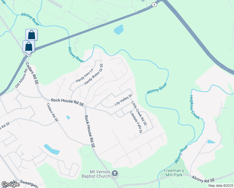 map of restaurants, bars, coffee shops, grocery stores, and more near 1730 Lily Valley Drive in Lawrenceville
