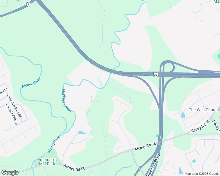 map of restaurants, bars, coffee shops, grocery stores, and more near 2086 Alcovy Trace Way in Lawrenceville
