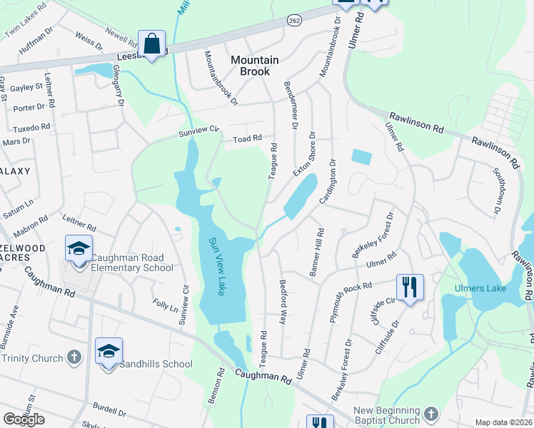 map of restaurants, bars, coffee shops, grocery stores, and more near 7504 Teague Road in Columbia