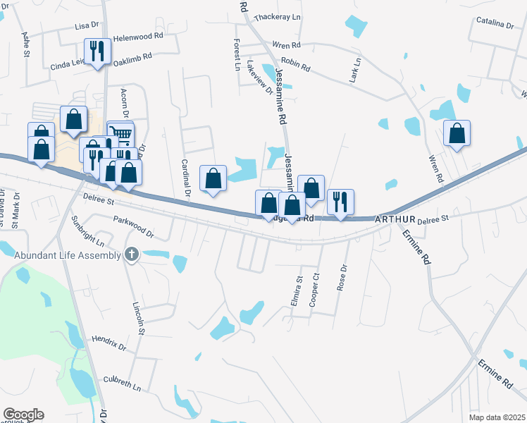 map of restaurants, bars, coffee shops, grocery stores, and more near 4216 Augusta Road in Lexington