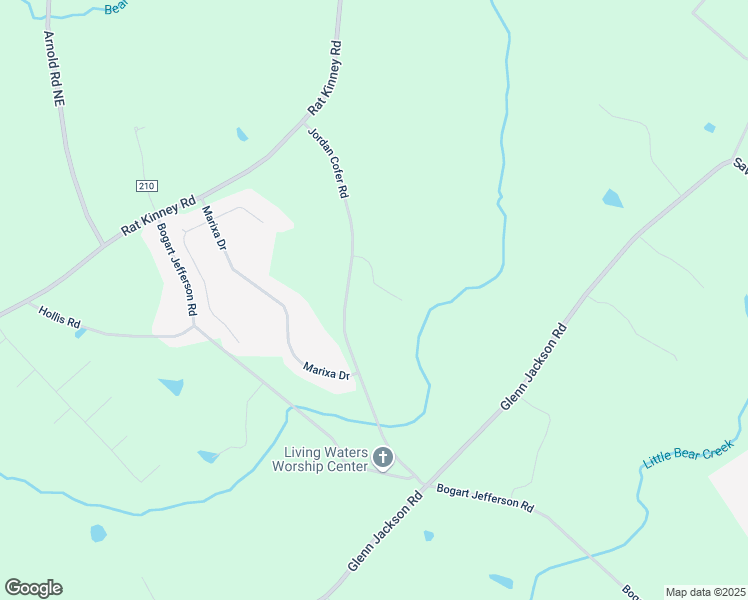 map of restaurants, bars, coffee shops, grocery stores, and more near 137 Evergreen Ridge Court in Statham