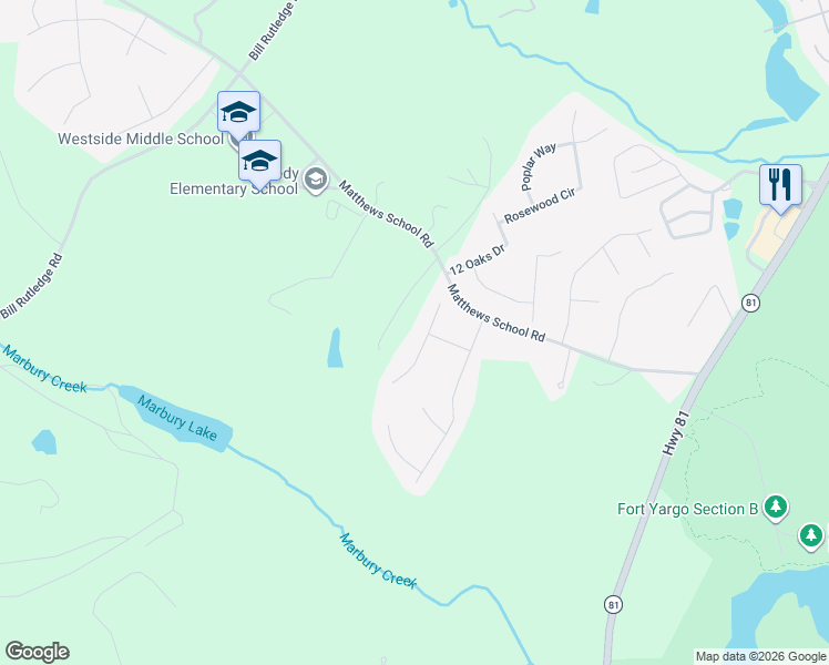 map of restaurants, bars, coffee shops, grocery stores, and more near 209 Deer Walk Drive in Winder