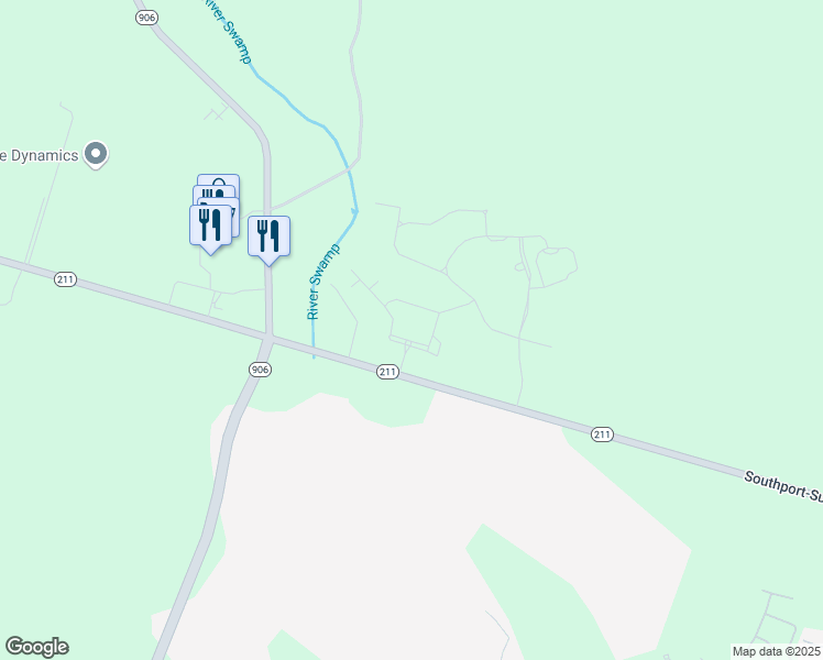 map of restaurants, bars, coffee shops, grocery stores, and more near 3428 Southport-Supply Rd SE in Bolivia