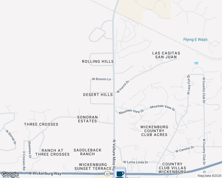 map of restaurants, bars, coffee shops, grocery stores, and more near 2000 West Yucca Drive in Wickenburg