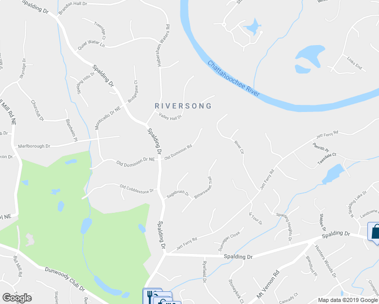 map of restaurants, bars, coffee shops, grocery stores, and more near 2025 Old Dominion Road in Atlanta