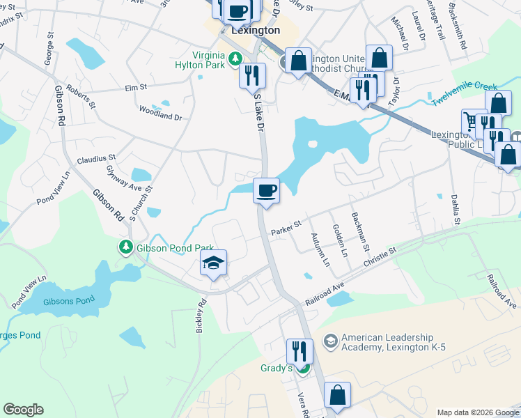 map of restaurants, bars, coffee shops, grocery stores, and more near in Lexington