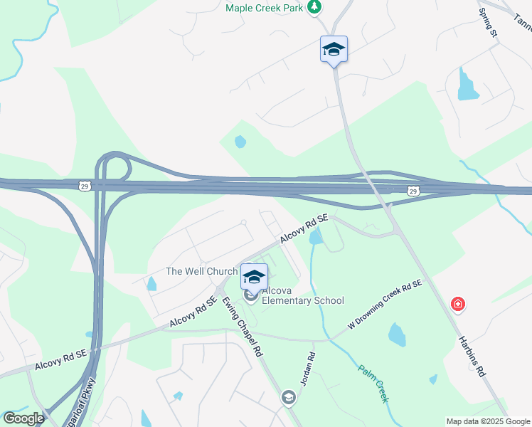 map of restaurants, bars, coffee shops, grocery stores, and more near 937 Elwood Street in Dacula