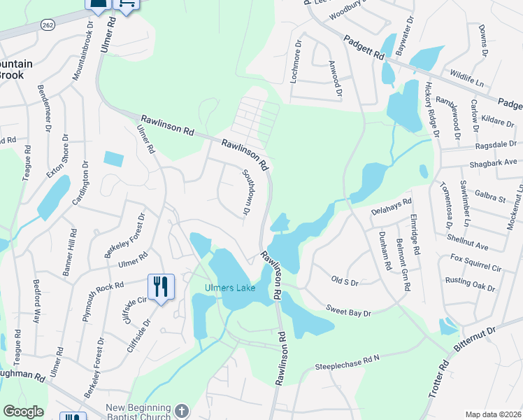 map of restaurants, bars, coffee shops, grocery stores, and more near 3312 Rawlinson Road in Columbia