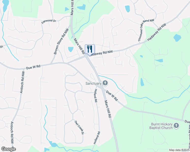 map of restaurants, bars, coffee shops, grocery stores, and more near 730 Jackson Miller Circle in Powder Springs