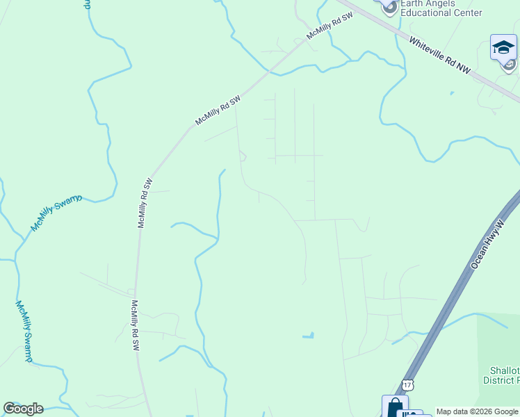 map of restaurants, bars, coffee shops, grocery stores, and more near 431 Tryon Road Northwest in Shallotte