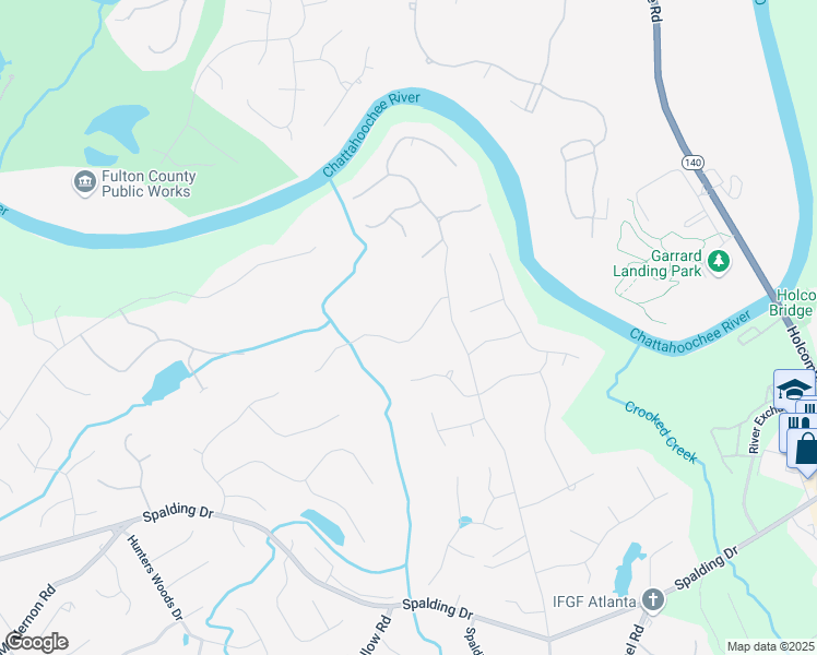 map of restaurants, bars, coffee shops, grocery stores, and more near 2975 Coles Way in Atlanta