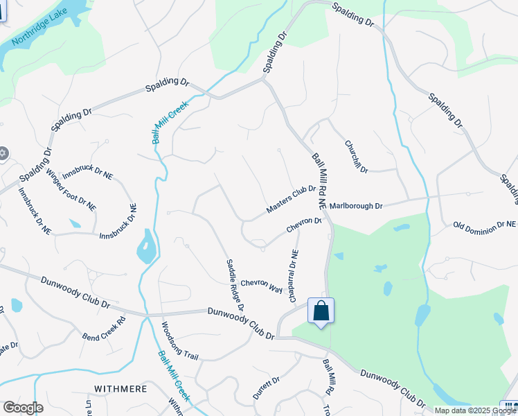 map of restaurants, bars, coffee shops, grocery stores, and more near 1550 Masters Club Drive in Atlanta
