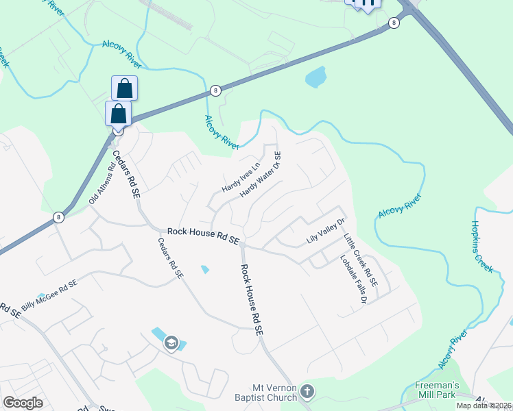 map of restaurants, bars, coffee shops, grocery stores, and more near 1430 Aster Ives Drive in Lawrenceville