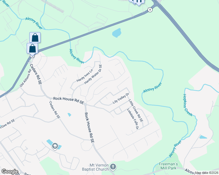 map of restaurants, bars, coffee shops, grocery stores, and more near 1556 Charcoal Ives Road in Lawrenceville