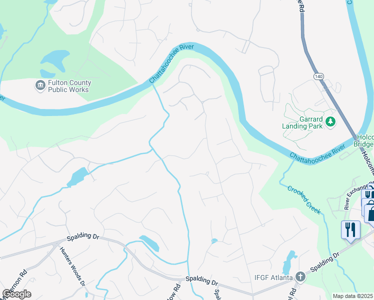 map of restaurants, bars, coffee shops, grocery stores, and more near 2975 Coles Way in Atlanta