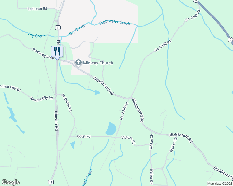 map of restaurants, bars, coffee shops, grocery stores, and more near 3832-3848 Slicklizzard Road in Nauvoo