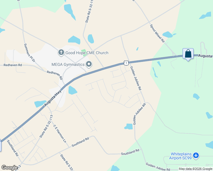 map of restaurants, bars, coffee shops, grocery stores, and more near 3609 Augusta Highway in Gilbert