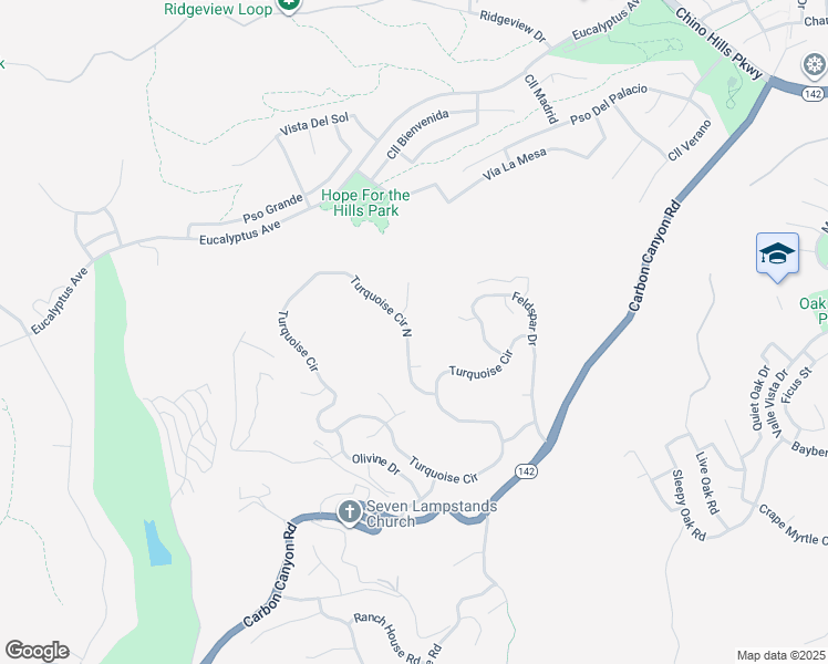 map of restaurants, bars, coffee shops, grocery stores, and more near 15429 Turquoise Circle North in Chino Hills