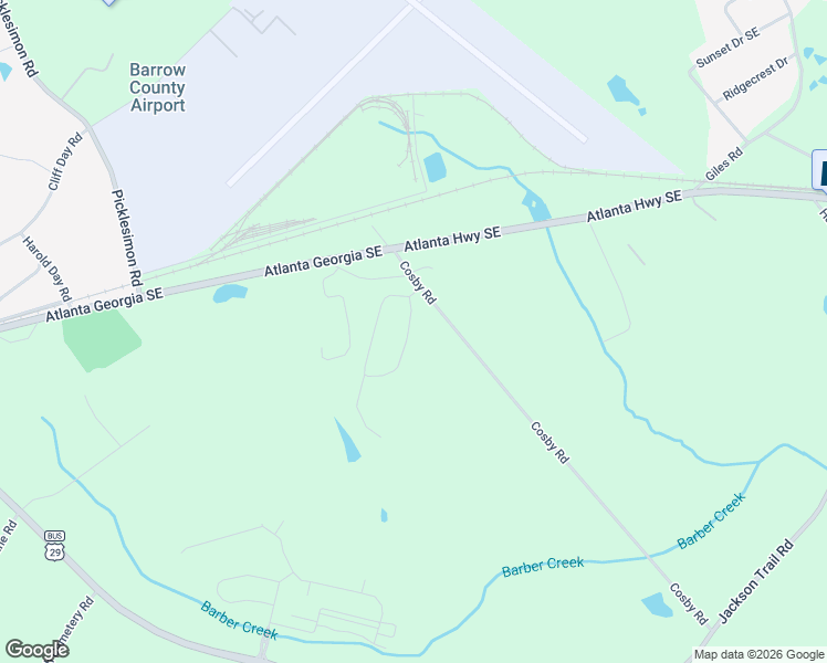 map of restaurants, bars, coffee shops, grocery stores, and more near 78 Lake Meadows Drive in Winder