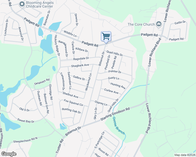 map of restaurants, bars, coffee shops, grocery stores, and more near 101 Gusty Lane in Hopkins