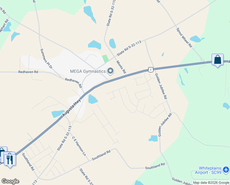 map of restaurants, bars, coffee shops, grocery stores, and more near 3665 Augusta Highway in Gilbert