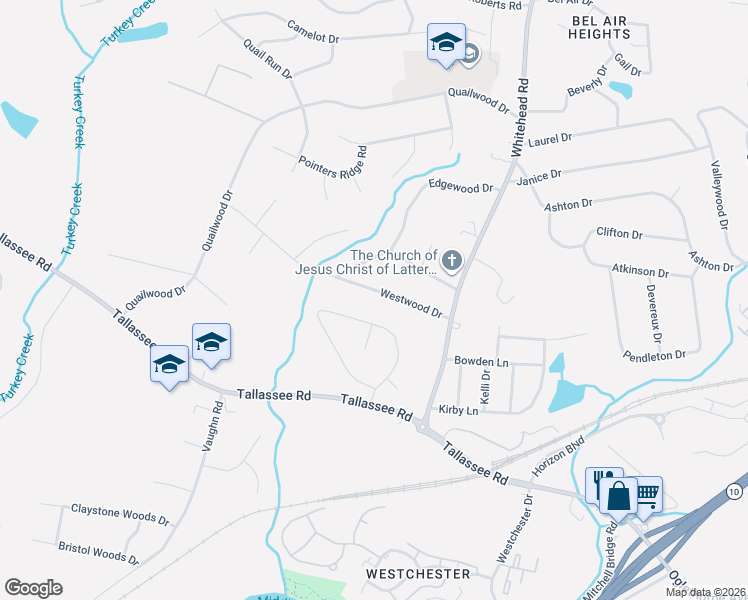 map of restaurants, bars, coffee shops, grocery stores, and more near 193 Westwood Drive in Athens