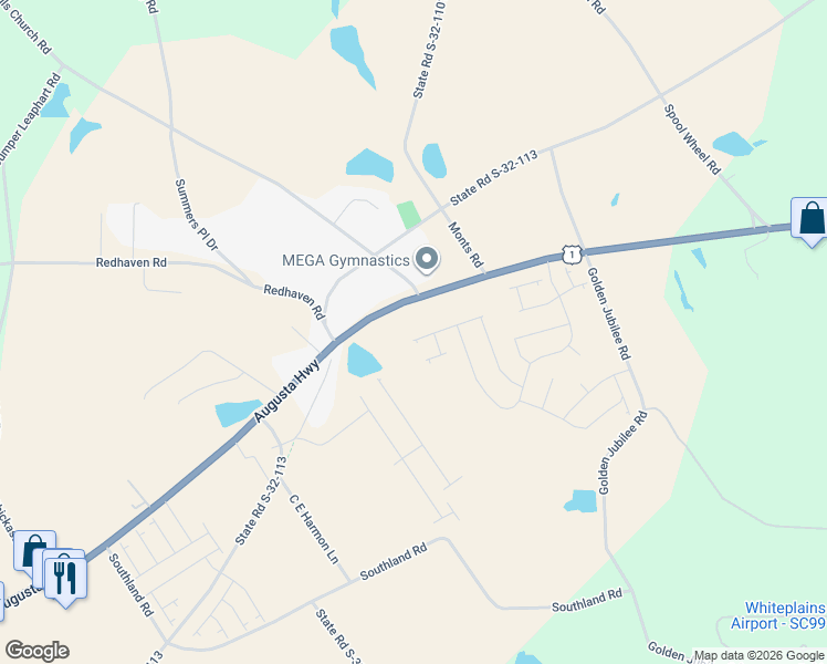 map of restaurants, bars, coffee shops, grocery stores, and more near 3620 Augusta Highway in Gilbert