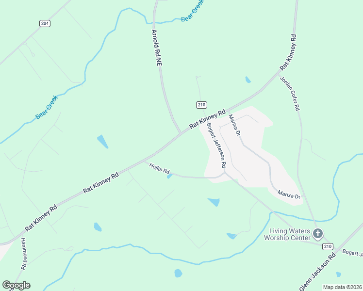 map of restaurants, bars, coffee shops, grocery stores, and more near 2363 Rat Kinney Road in Statham