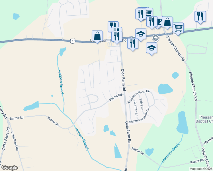 map of restaurants, bars, coffee shops, grocery stores, and more near 279 Rosecrest Road in Lexington
