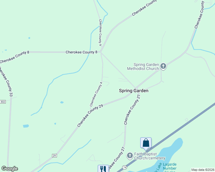 map of restaurants, bars, coffee shops, grocery stores, and more near 204 County Road 4 in Piedmont