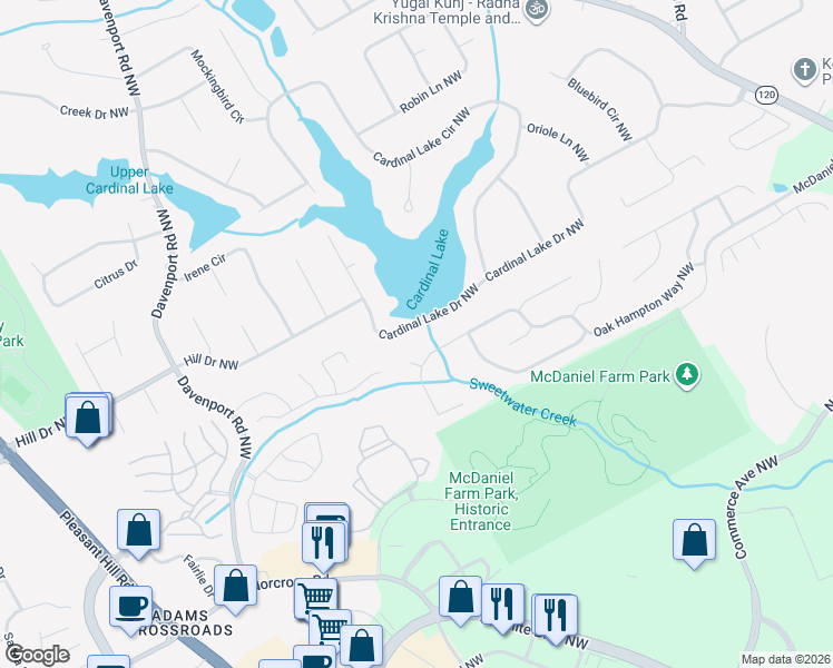 map of restaurants, bars, coffee shops, grocery stores, and more near 3222 Cardinal Lake Drive Northwest in Duluth