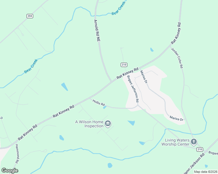 map of restaurants, bars, coffee shops, grocery stores, and more near 2363 Rat Kinney Road in Statham