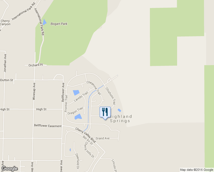 map of restaurants, bars, coffee shops, grocery stores, and more near 10322 Chisholm Trail in Cherry Valley