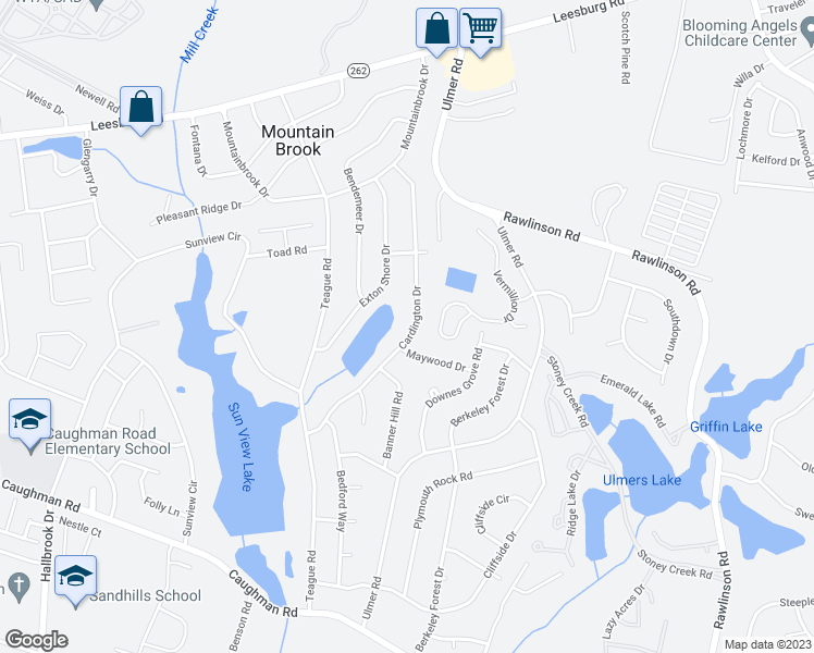 map of restaurants, bars, coffee shops, grocery stores, and more near 2409 Cardington Drive in Columbia
