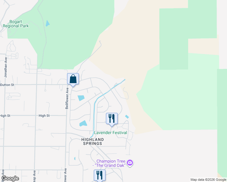 map of restaurants, bars, coffee shops, grocery stores, and more near 10322 Chisholm Trail in Cherry Valley