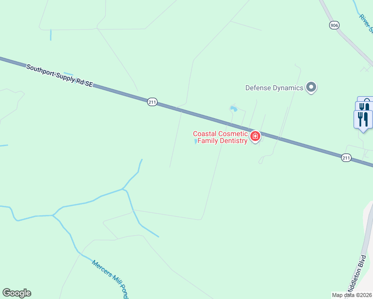 map of restaurants, bars, coffee shops, grocery stores, and more near 2660 Southport-Supply Road Southeast in Bolivia