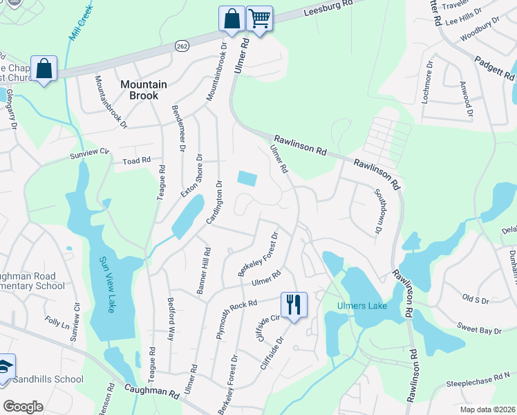 map of restaurants, bars, coffee shops, grocery stores, and more near 256 Vermillion Drive in Columbia