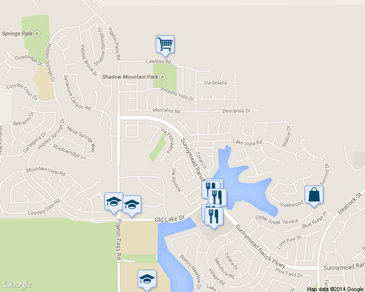 map of restaurants, bars, coffee shops, grocery stores, and more near 23330 Via Arbol in Moreno Valley