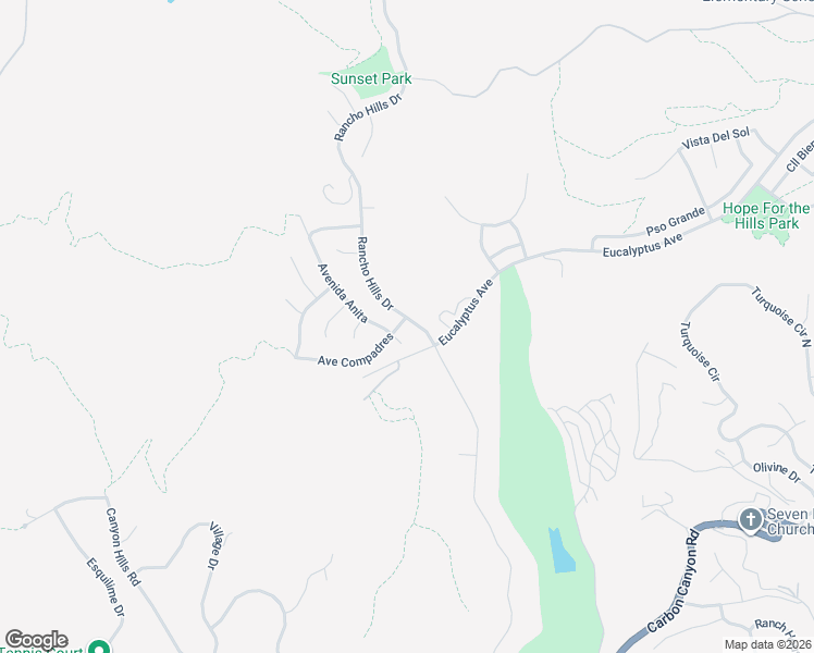 map of restaurants, bars, coffee shops, grocery stores, and more near 1420 Rancho Hills Drive in Chino Hills