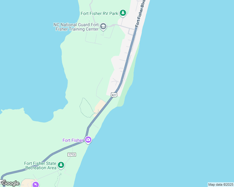 map of restaurants, bars, coffee shops, grocery stores, and more near 1437 Fort Fisher Boulevard South in Kure Beach