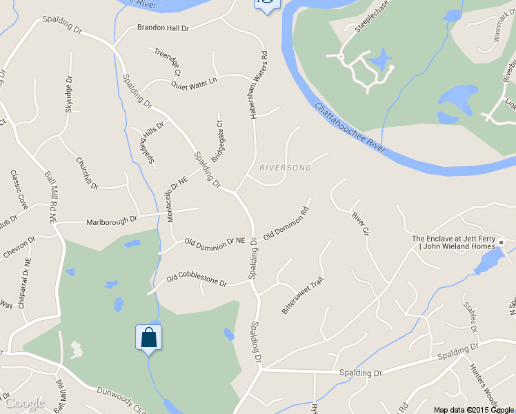 map of restaurants, bars, coffee shops, grocery stores, and more near 2930 Spalding Drive in Atlanta