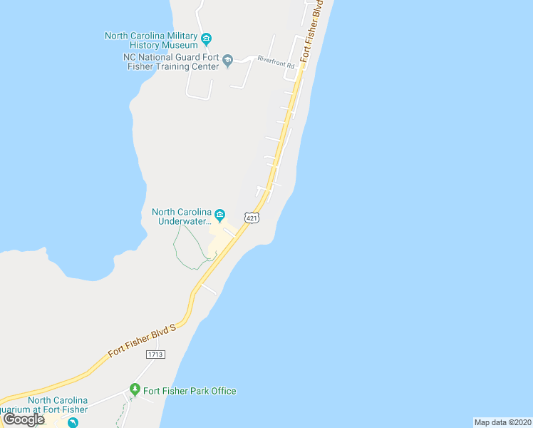 map of restaurants, bars, coffee shops, grocery stores, and more near 1437 Fort Fisher Boulevard South in Kure Beach